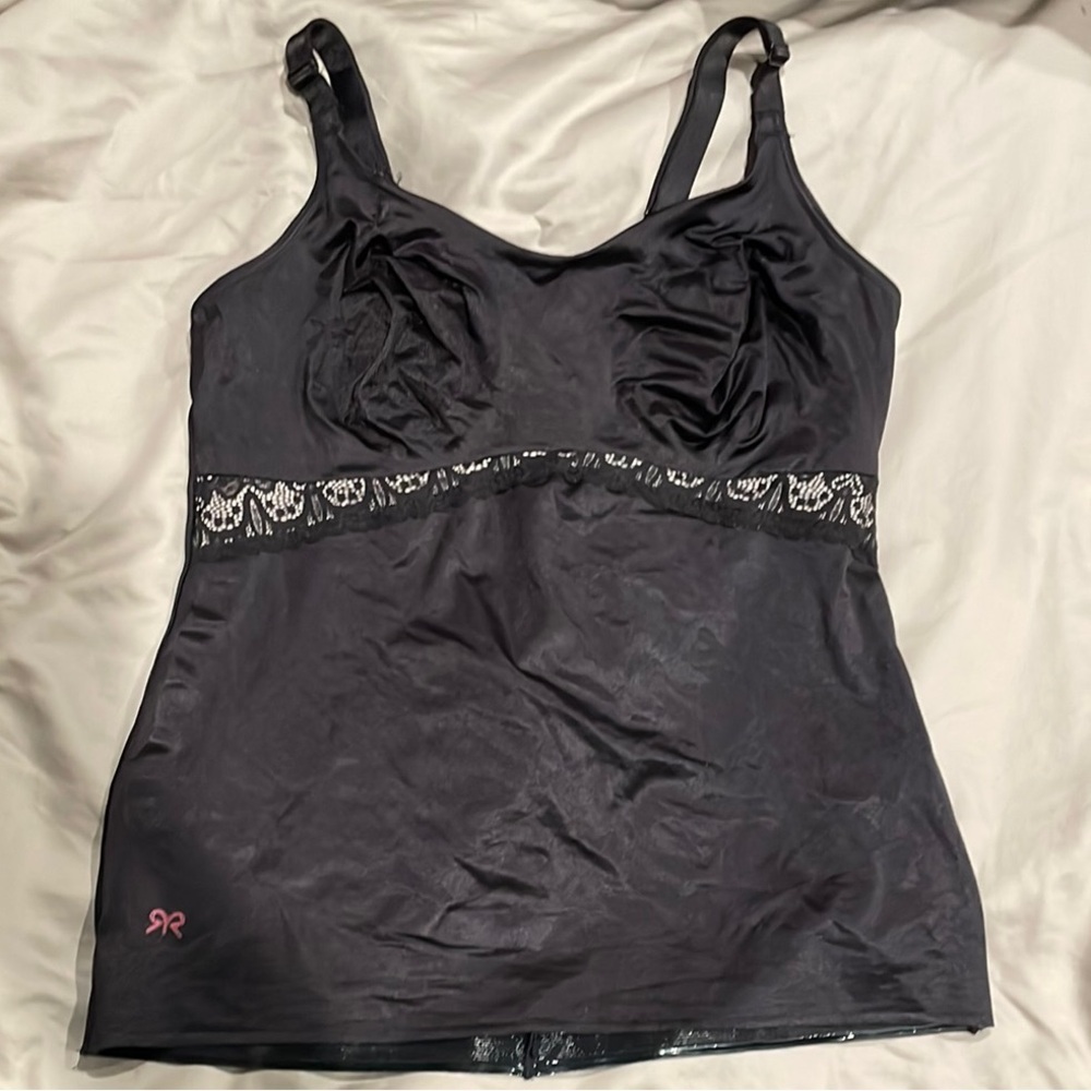Ruby Ribbon Black Lace Camisole